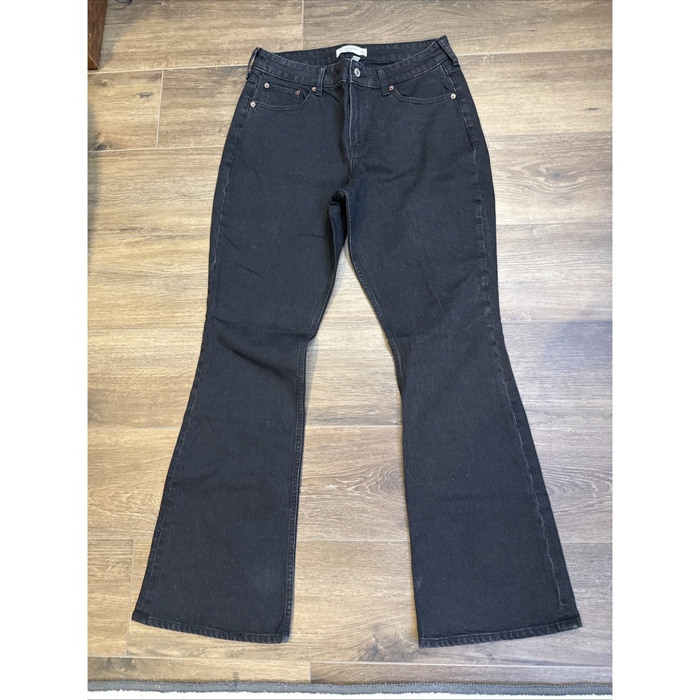 Abercrombie & Fitch Curve Love Mid Rise Bootcut Jean Black Wash 29